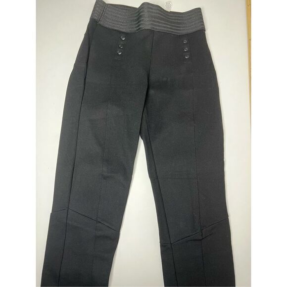 Zara Basic womens pull on high waist black skinny pants button accent Size S - Picture 10 of 11